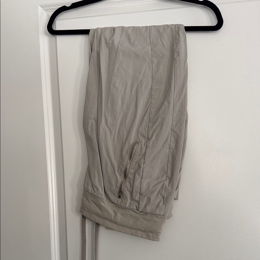 Athleta Light Gray Joggers with Zipper